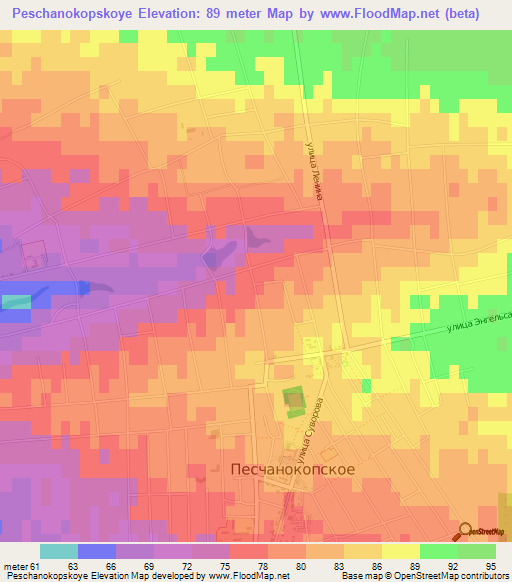 Peschanokopskoye,Russia Elevation Map