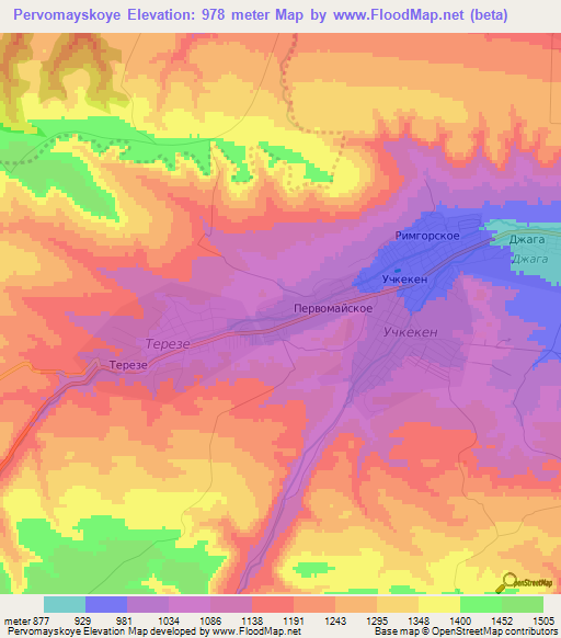 Pervomayskoye,Russia Elevation Map