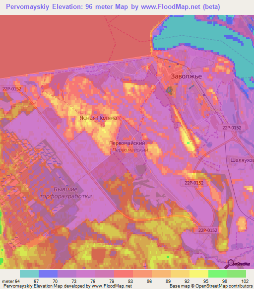 Pervomayskiy,Russia Elevation Map