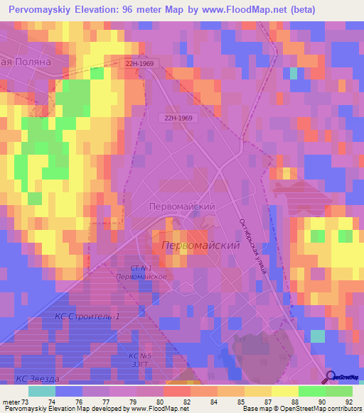 Pervomayskiy,Russia Elevation Map