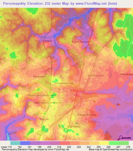 Pervomayskiy,Russia Elevation Map