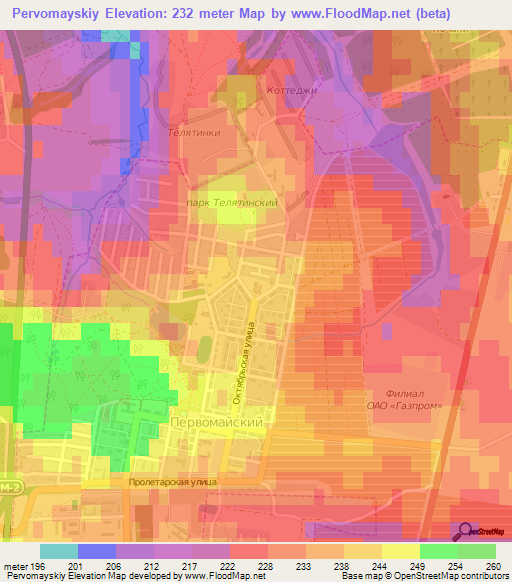 Pervomayskiy,Russia Elevation Map