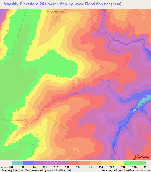 Mayskiy,Russia Elevation Map