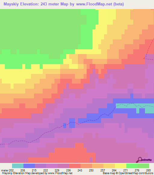 Mayskiy,Russia Elevation Map