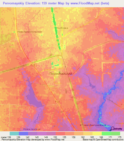 Pervomayskiy,Russia Elevation Map