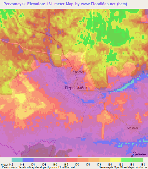 Pervomaysk,Russia Elevation Map