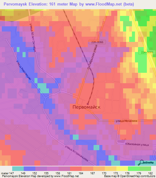 Pervomaysk,Russia Elevation Map