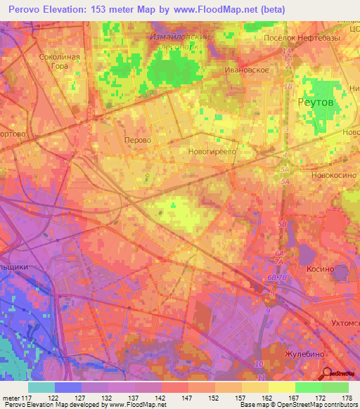 Perovo,Russia Elevation Map