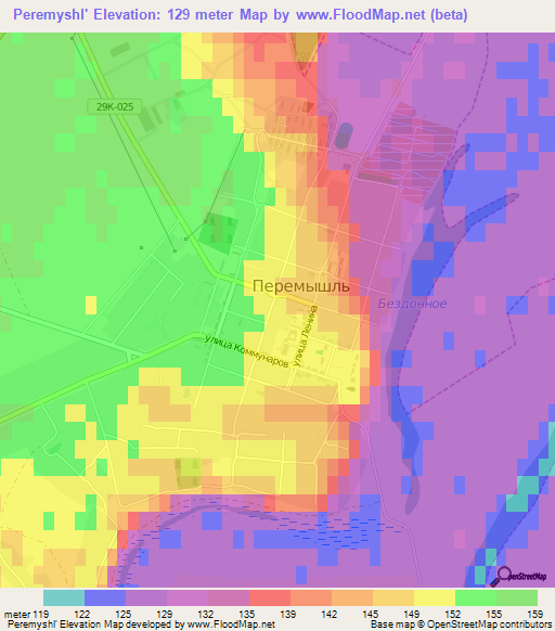 Peremyshl',Russia Elevation Map