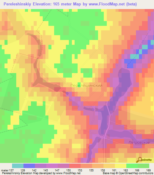 Pereleshinskiy,Russia Elevation Map