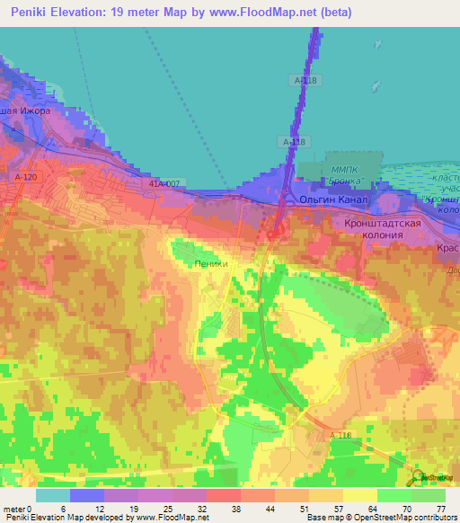 Peniki,Russia Elevation Map