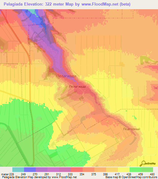 Pelagiada,Russia Elevation Map