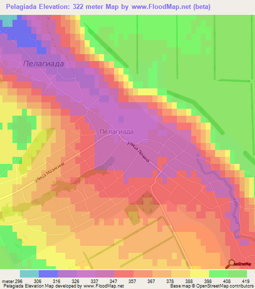 Pelagiada,Russia Elevation Map