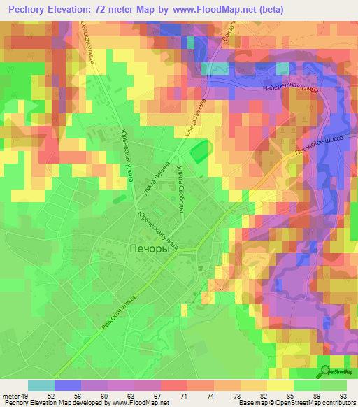 Pechory,Russia Elevation Map