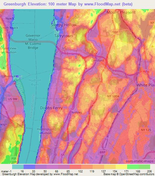 Elevation of Greenburgh,US Elevation Map, Topography, Contour