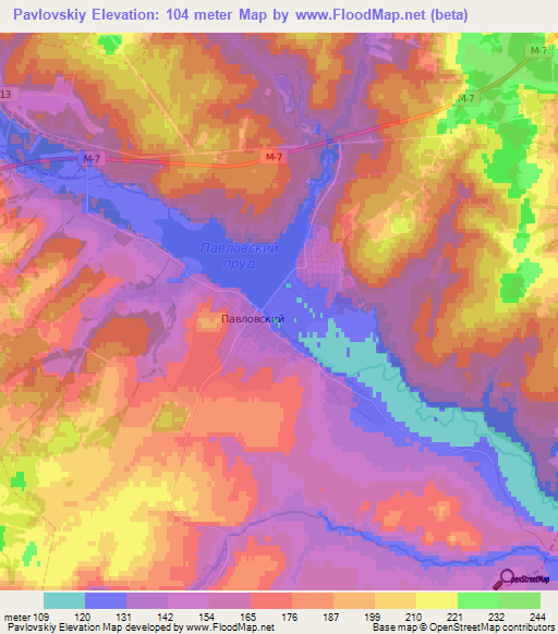 Pavlovskiy,Russia Elevation Map