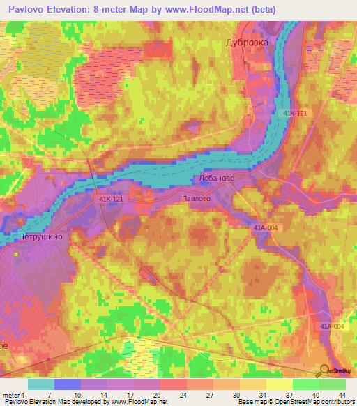 Pavlovo,Russia Elevation Map