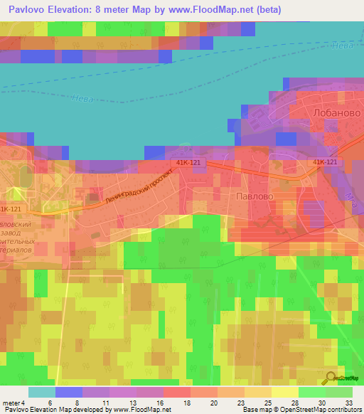 Pavlovo,Russia Elevation Map