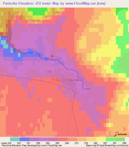 Pavlovka,Russia Elevation Map