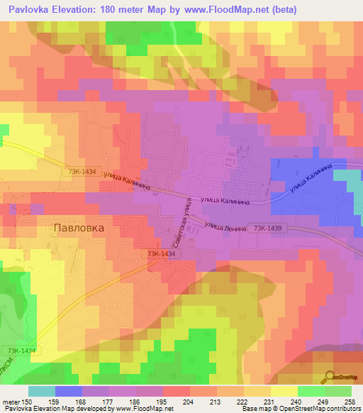 Pavlovka,Russia Elevation Map