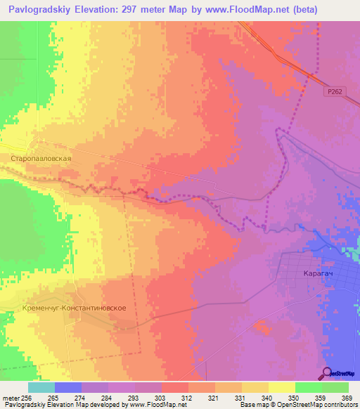 Pavlogradskiy,Russia Elevation Map