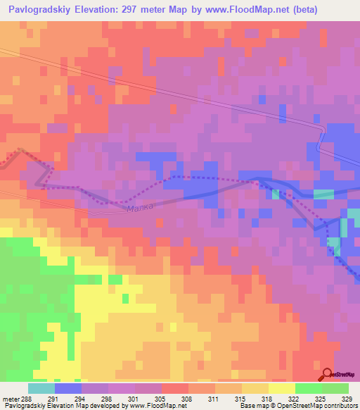 Pavlogradskiy,Russia Elevation Map