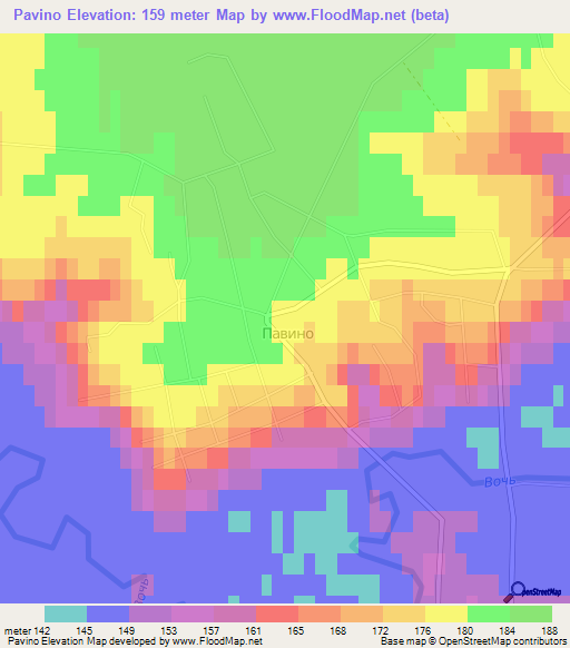 Pavino,Russia Elevation Map