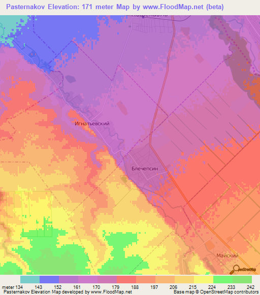 Pasternakov,Russia Elevation Map