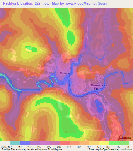 Pashiya,Russia Elevation Map