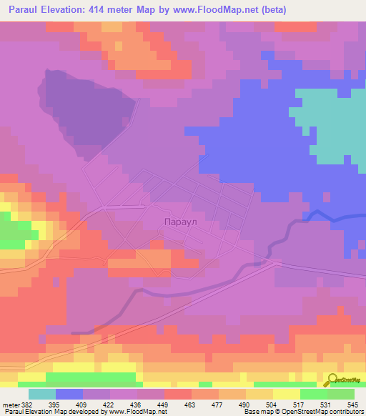 Paraul,Russia Elevation Map