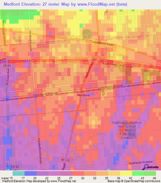 Medford,US Elevation Map