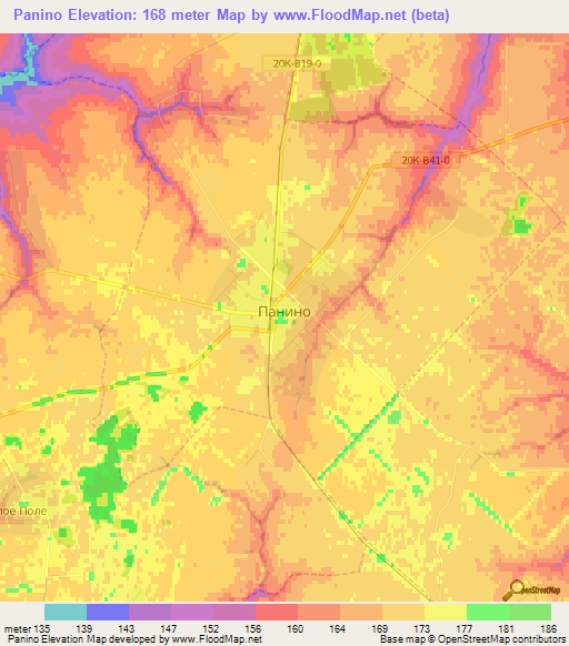 Panino,Russia Elevation Map