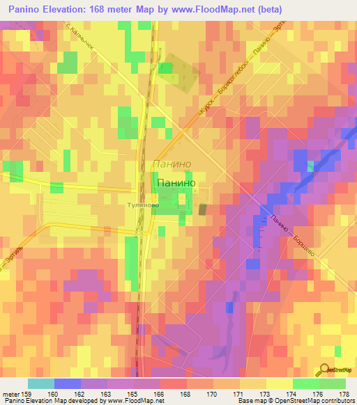 Panino,Russia Elevation Map