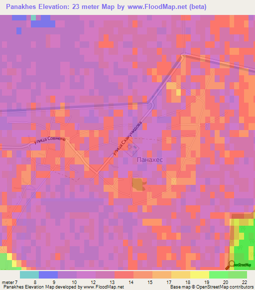 Panakhes,Russia Elevation Map