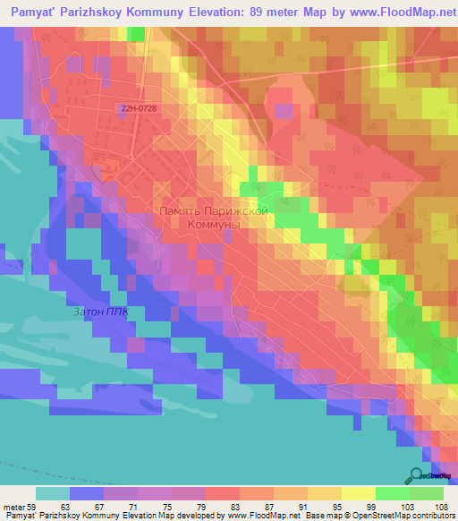 Pamyat' Parizhskoy Kommuny,Russia Elevation Map