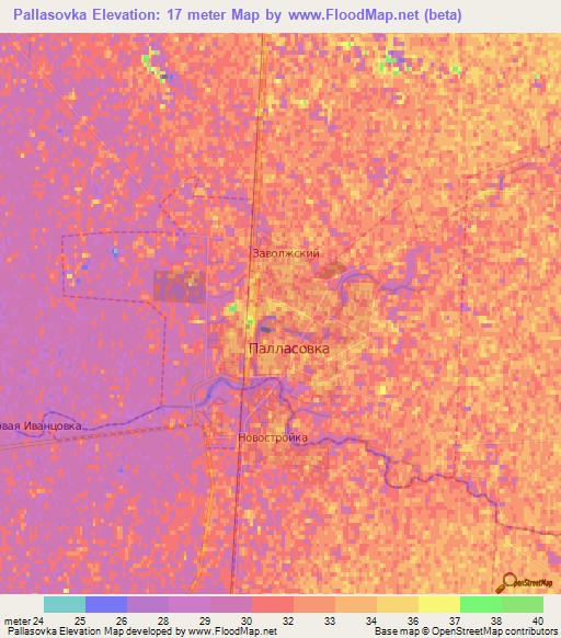 Pallasovka,Russia Elevation Map