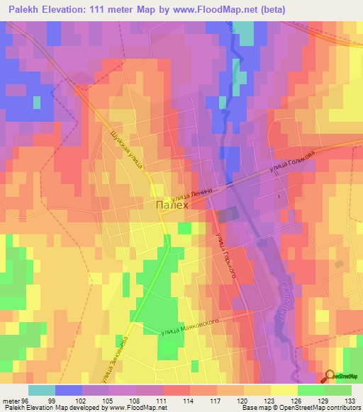 Palekh,Russia Elevation Map