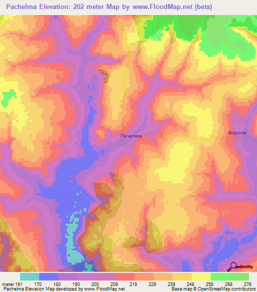 Pachelma,Russia Elevation Map