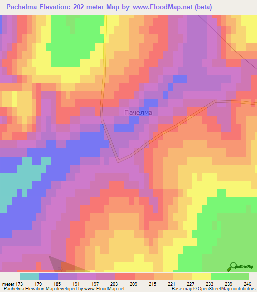 Pachelma,Russia Elevation Map