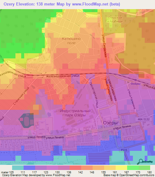 Ozery,Russia Elevation Map