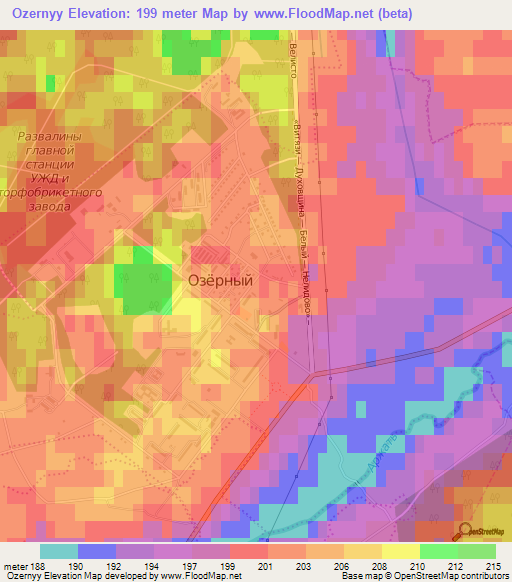 Ozernyy,Russia Elevation Map