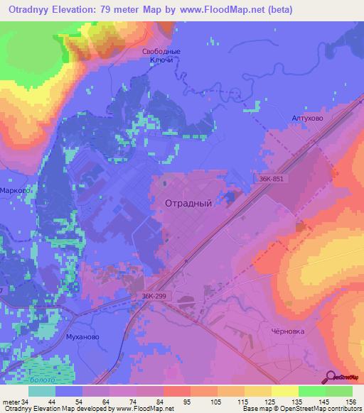 Otradnyy,Russia Elevation Map