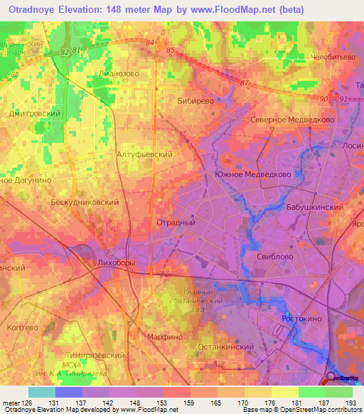 Otradnoye,Russia Elevation Map