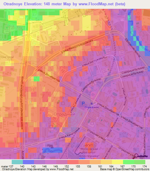 Otradnoye,Russia Elevation Map