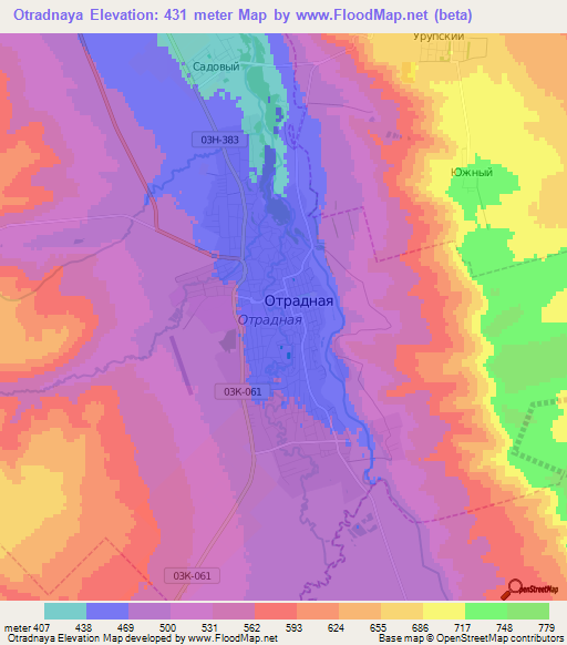 Otradnaya,Russia Elevation Map