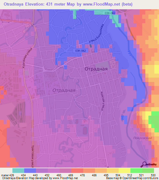 Otradnaya,Russia Elevation Map