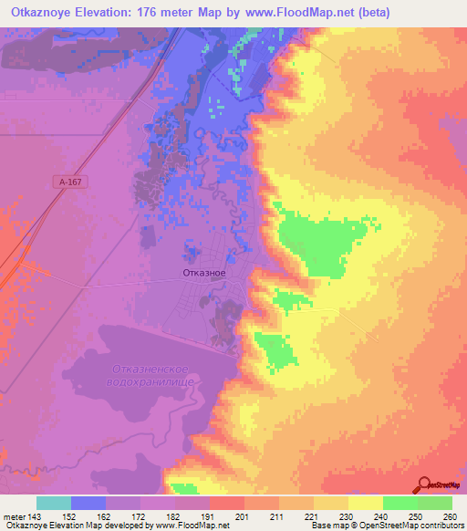 Otkaznoye,Russia Elevation Map