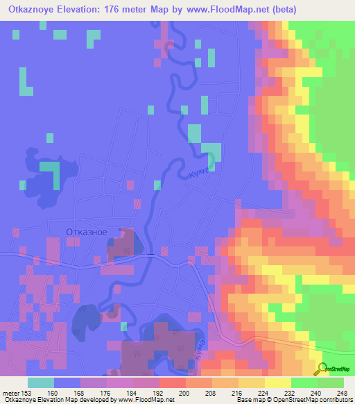 Otkaznoye,Russia Elevation Map