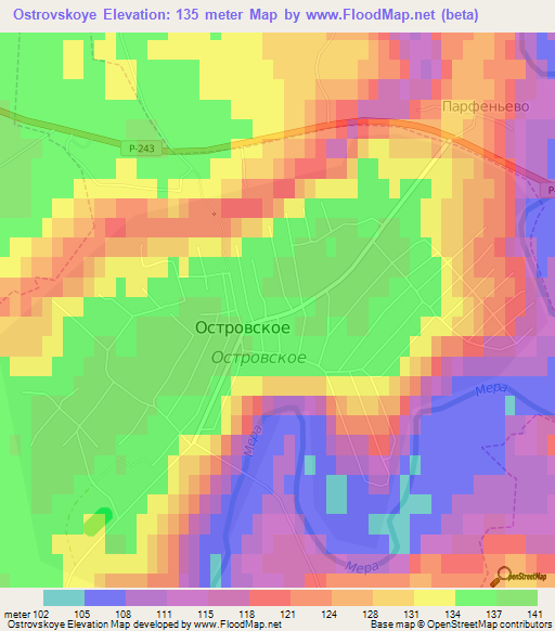 Ostrovskoye,Russia Elevation Map