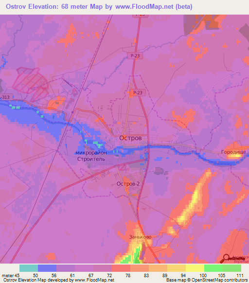 Ostrov,Russia Elevation Map